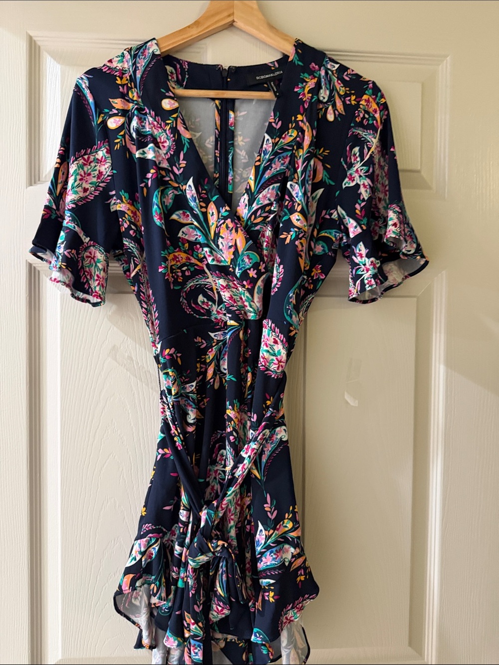 BCBGMaxAzria Navy Floral Jumpsuit